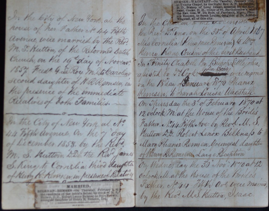 Remsen Family Records 1834 pp2-3